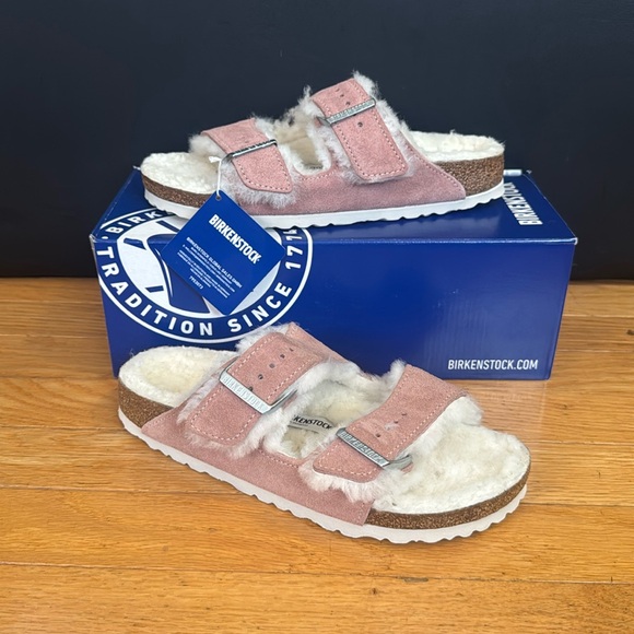 Birkenstock Shoes - Birkenstock Arizona Shearling Pink Clay Women’s 7
